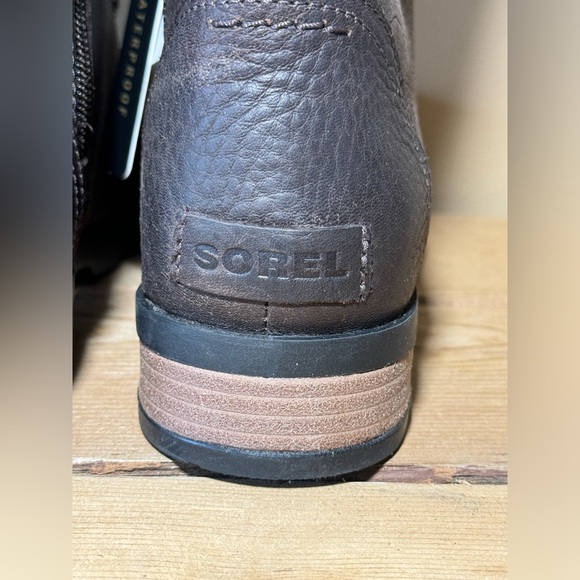 SOREL Emelie Genuine Shearling Short Lace-Up Boot 9 Blackened Brown - Picture 10 of 12